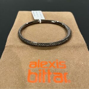 Alexis Bittar Gunmetal Pave Crystal Hinged Bangle